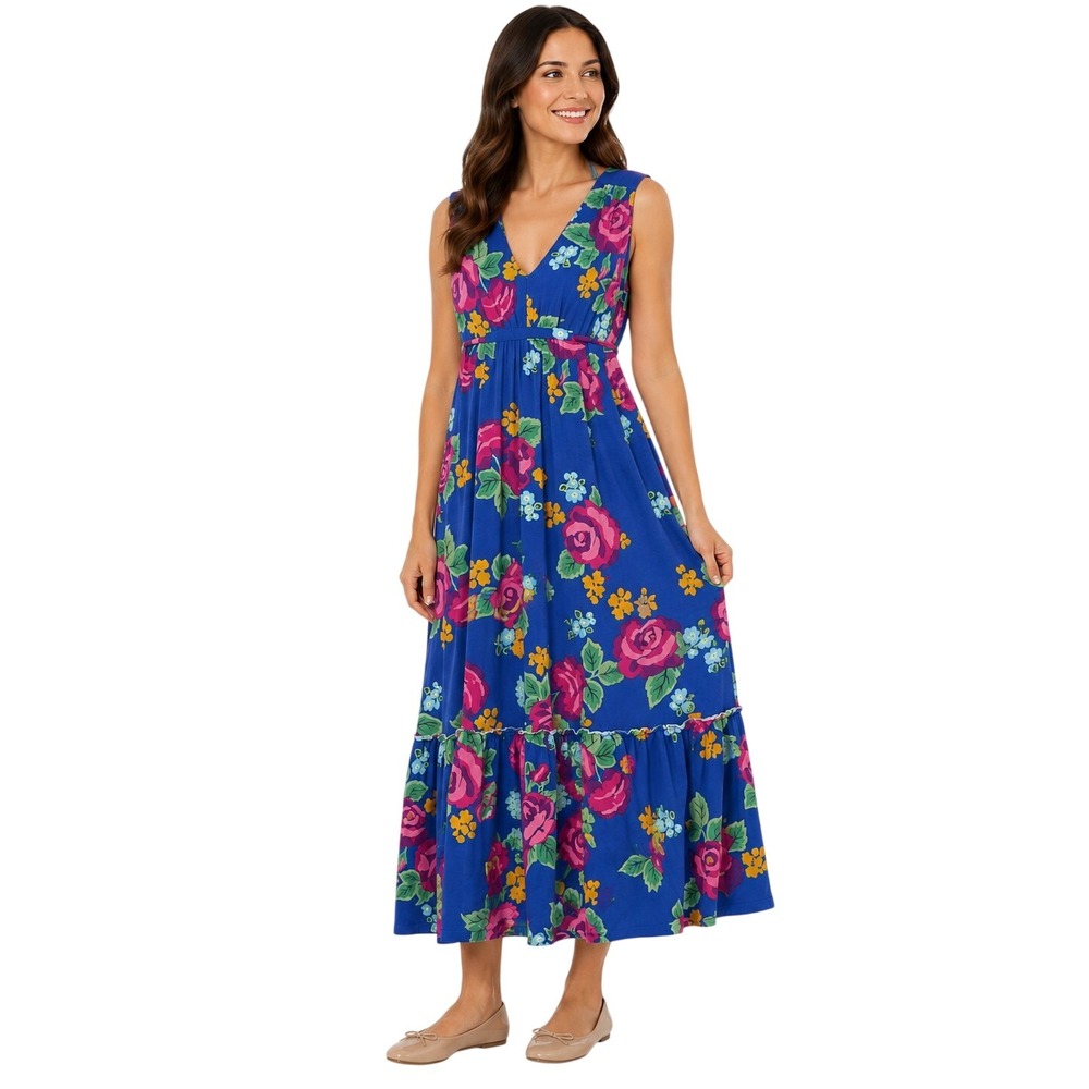 Matilda Jane Floral Maxi Dress Women Size S Blue Boho Casual Cottagecore